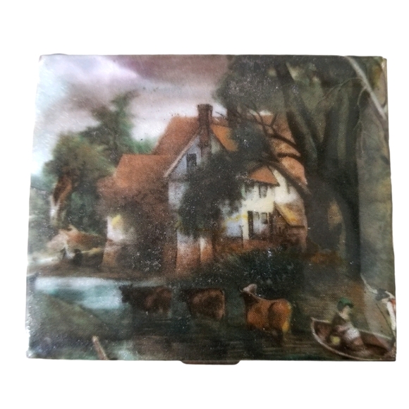 Vintage Accessories - Vintage Schildkraut Cloisoinne Goldtone Compact with Mirror